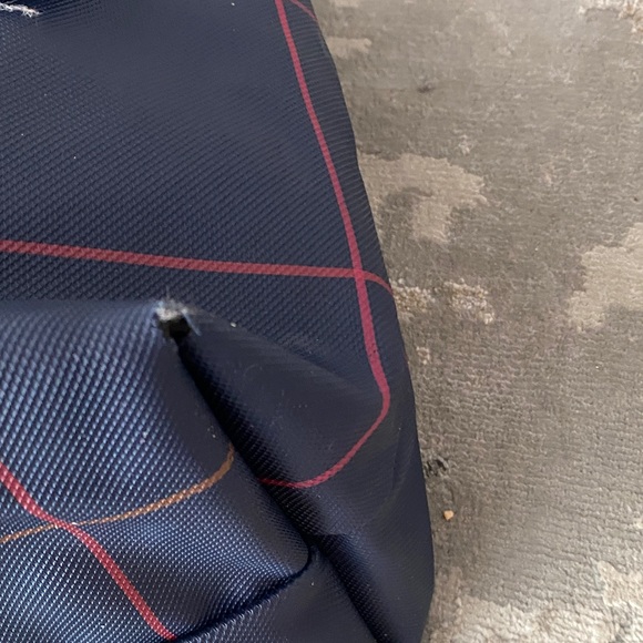 Lacoste Navy and Multicolor Checkered Tote - Picture 4 of 7